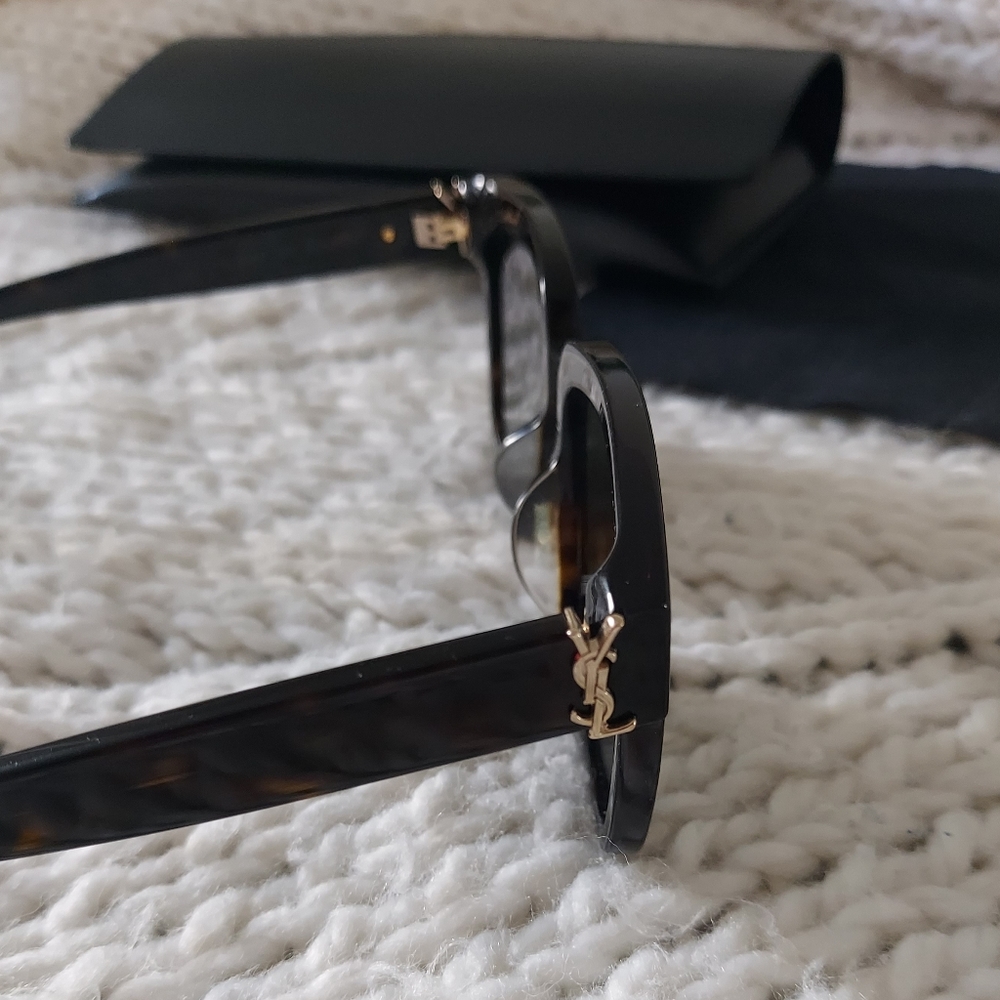SAINT LAURENT Women's Havana Brown Square Sunglasses - Picture 5 of 14